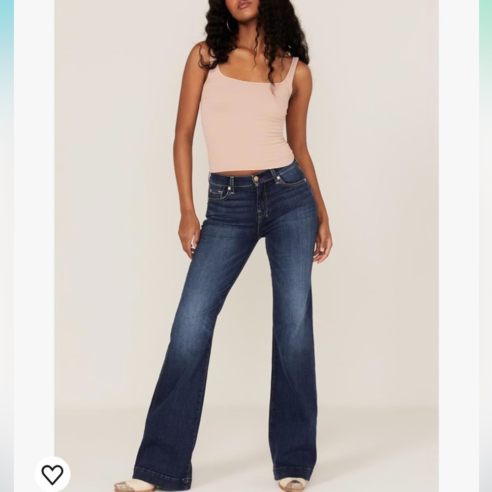 7 For All Mankind Dark Blue Flare Jeans